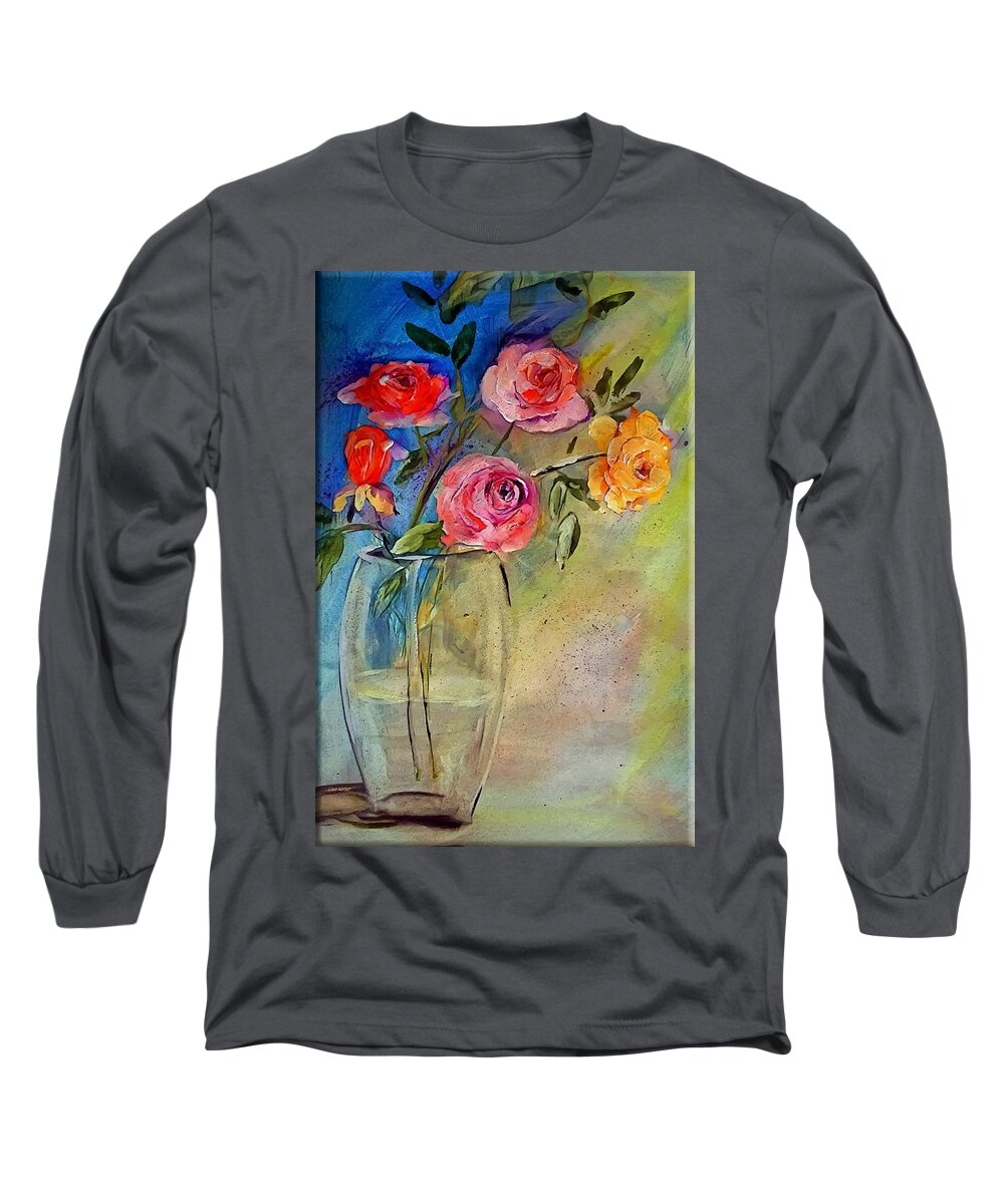 Fresh Long Sleeve T-Shirt featuring the painting Fresh Cut by Lisa Kaiser