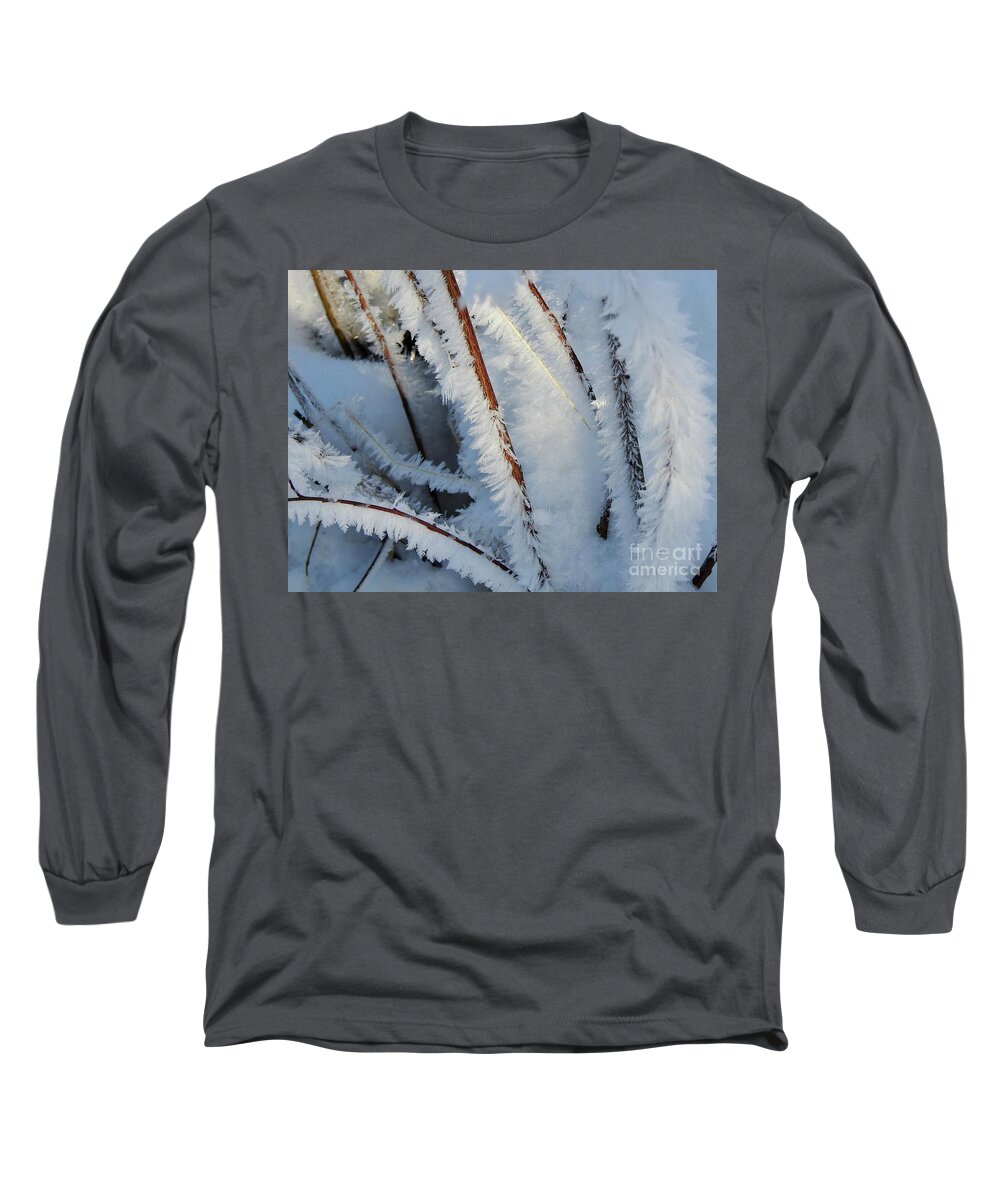 Frost Long Sleeve T-Shirt featuring the photograph Frost Feathers by Nicola Finch