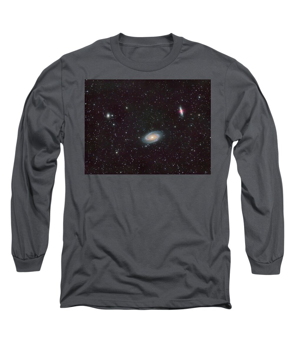 Bodes Galaxy Long Sleeve T-Shirt featuring the photograph Galactic Trio by Ralf Rohner