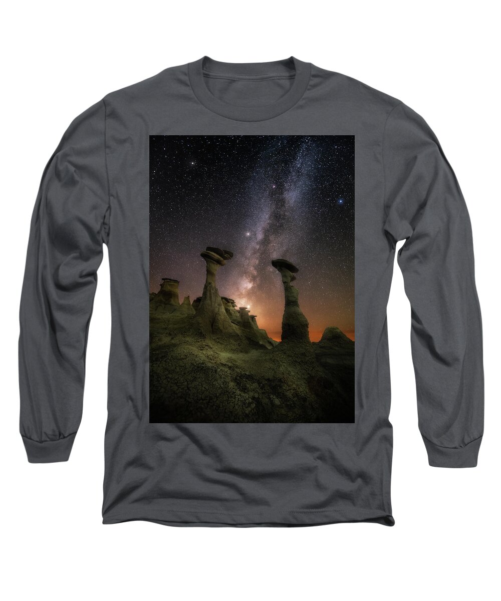 Badland Long Sleeve T-Shirt featuring the photograph Gate to the other universe by Henry w Liu