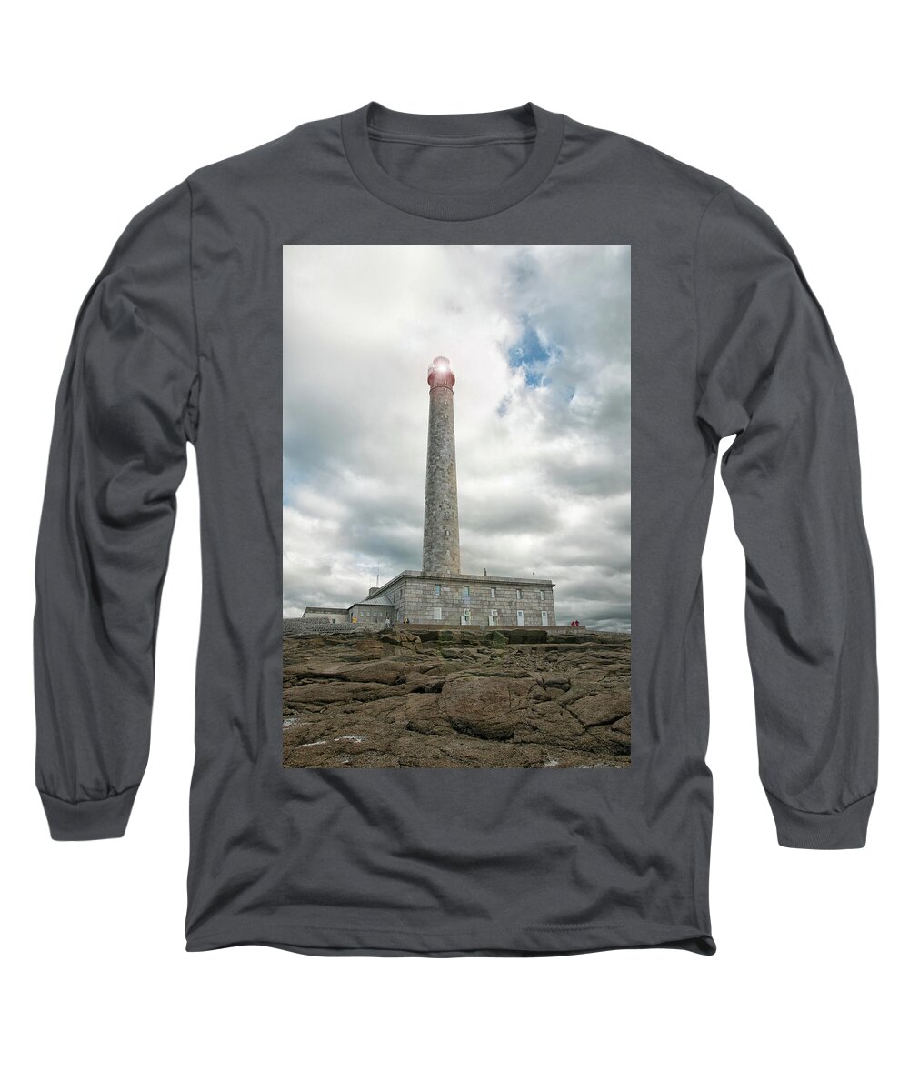Lighthouse Long Sleeve T-Shirt featuring the photograph Gatteville Lighthouse 1 by Lisa Chorny