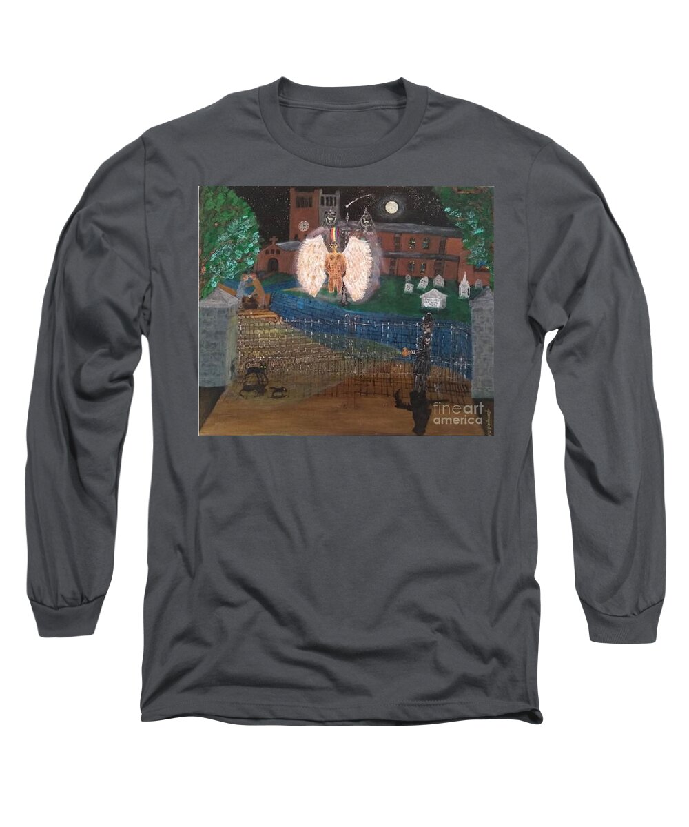 Lgbtq Long Sleeve T-Shirt featuring the painting Gay Angel 1880 by David Westwood