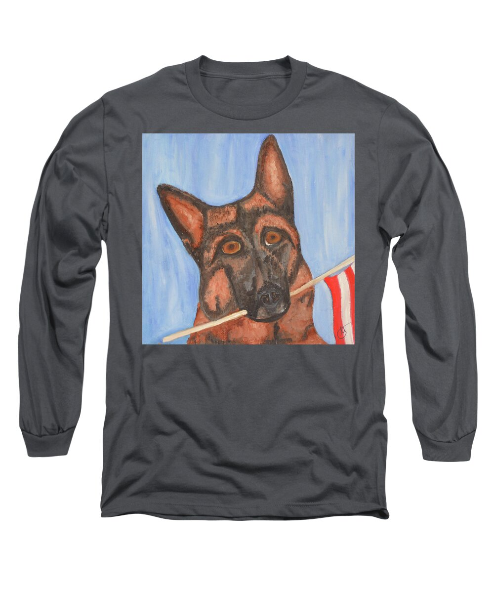 Dogs Long Sleeve T-Shirt featuring the painting Glory by Anita Hummel