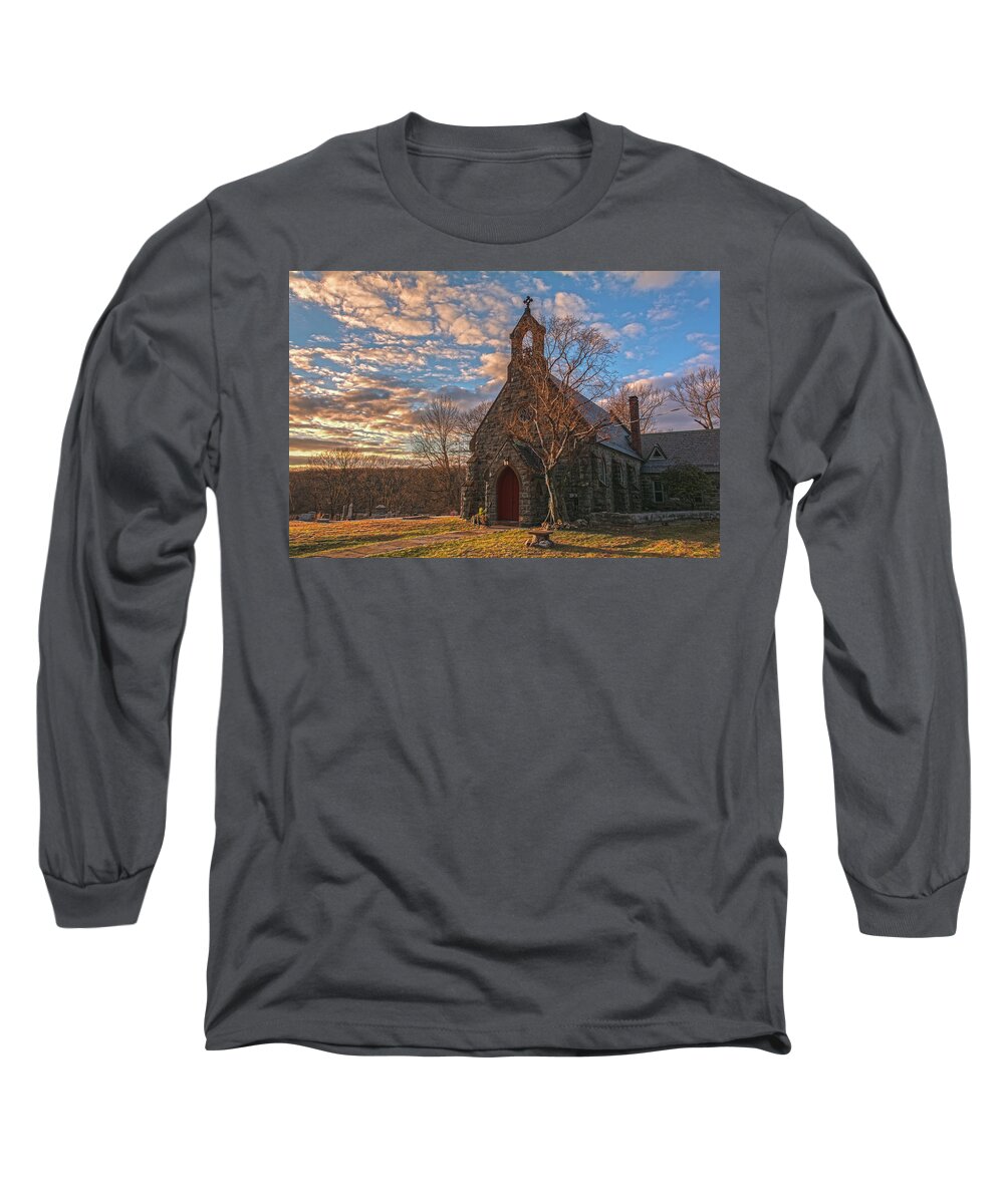 Church Long Sleeve T-Shirt featuring the photograph Golden Hour Prayer Service by Angelo Marcialis