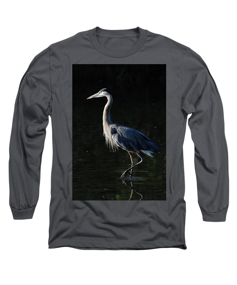 Bird Long Sleeve T-Shirt featuring the photograph Great Blue by Ben Foster