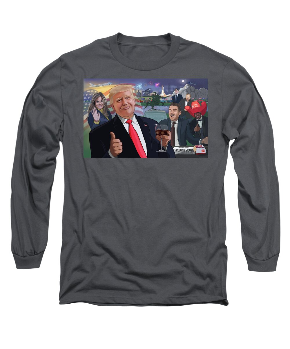  Long Sleeve T-Shirt featuring the digital art Greatest President of All Time Donald J Trump by Emerson