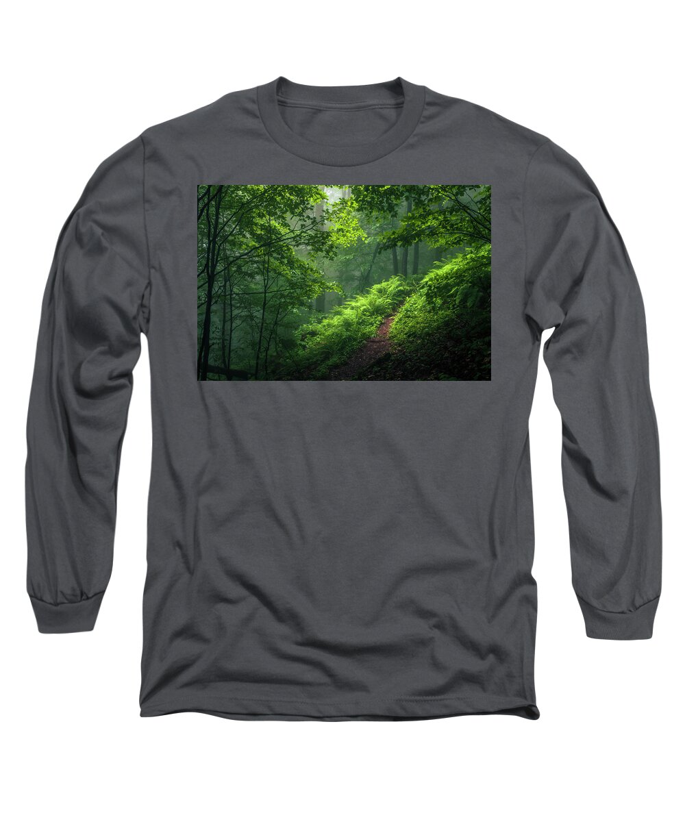 Mountain Long Sleeve T-Shirt featuring the photograph Green Forest by Evgeni Dinev