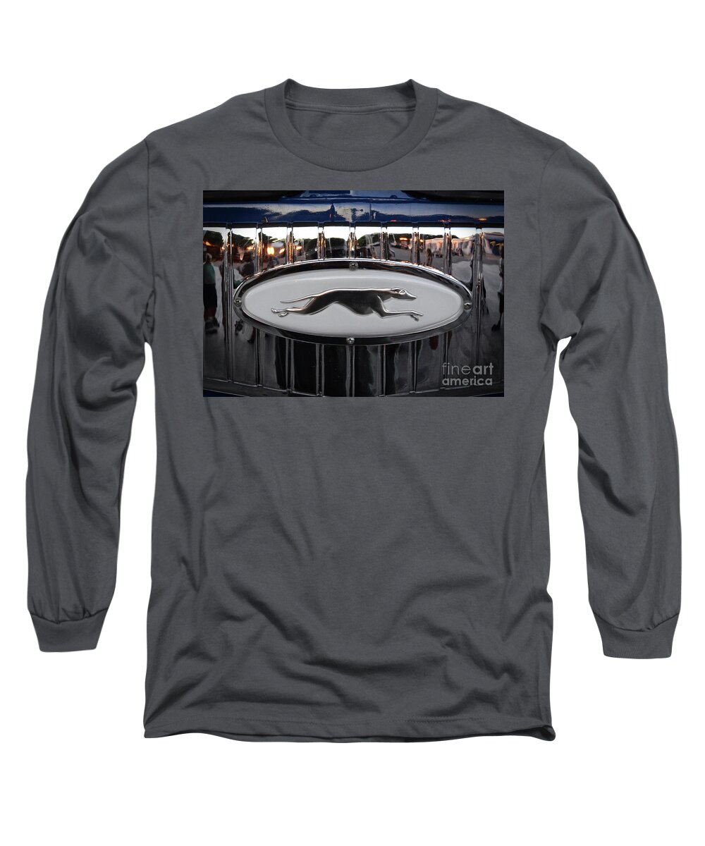 Greyhound Long Sleeve T-Shirt featuring the photograph Greyhound Bus Logo by Ron Long