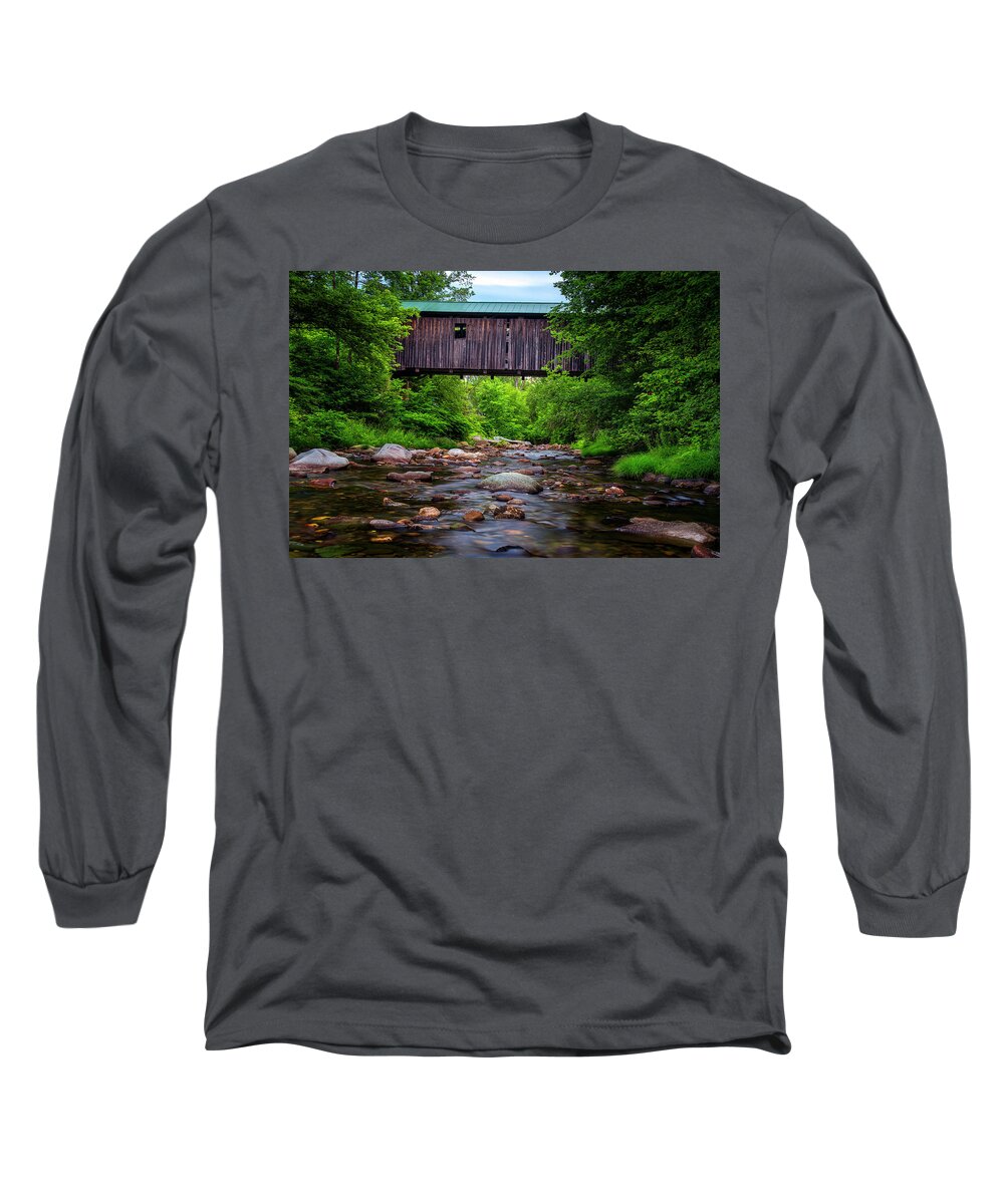 Andy Crawford Long Sleeve T-Shirt featuring the photograph Grist Mill Covered Bridge by Andy Crawford