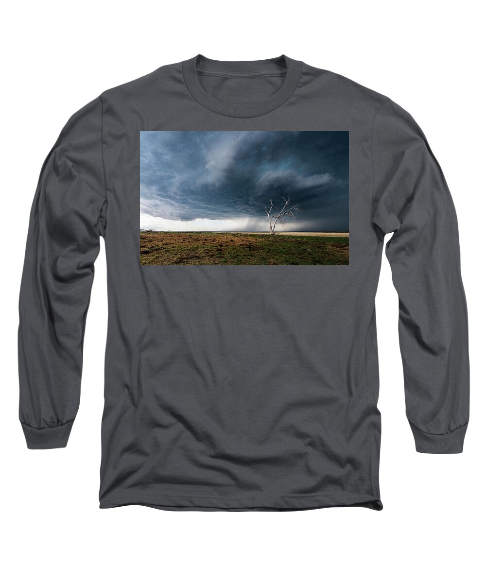Thunderstorm Long Sleeve T-Shirt featuring the photograph Hail on the Horizon by Marcus Hustedde