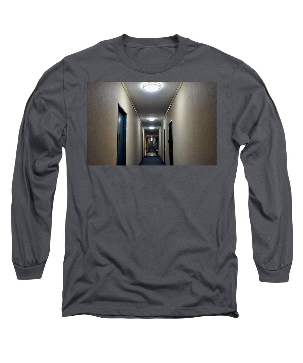  High Quality Long Sleeve T-Shirt featuring the digital art Hallway by Sarah McKoy