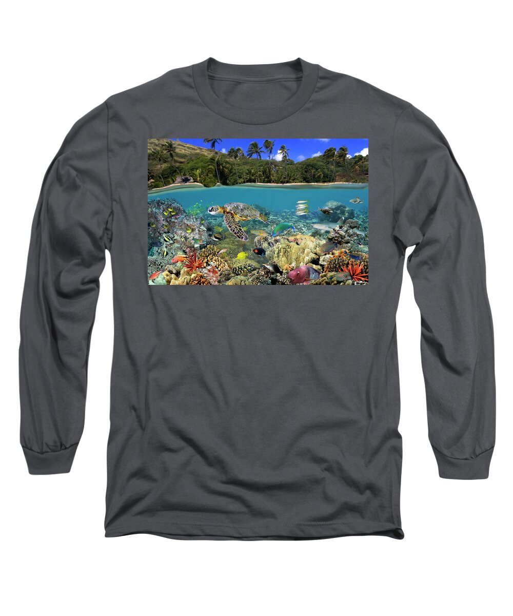 Ocean Long Sleeve T-Shirt featuring the photograph Hanauma Bay by Artesub