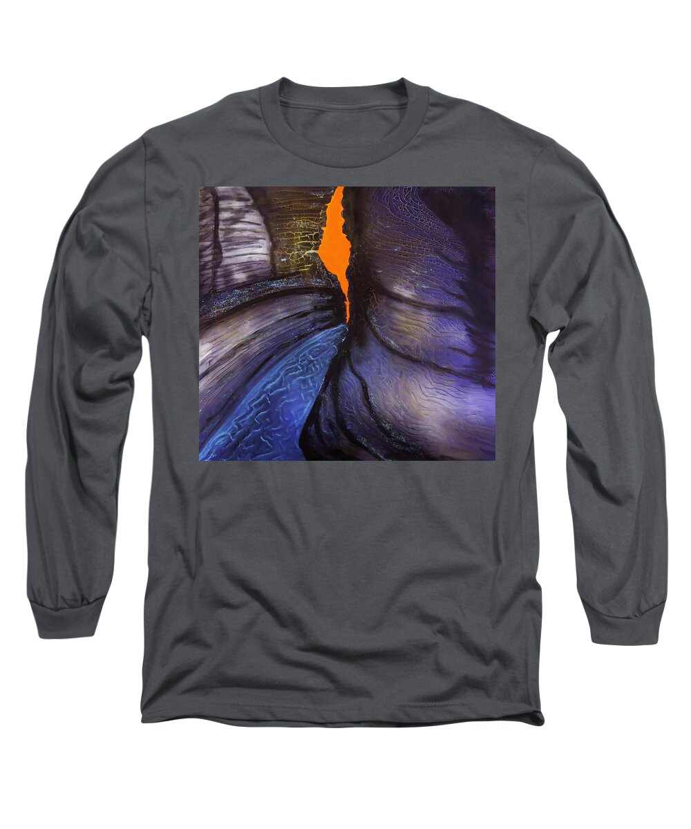 Hancock Gorge Long Sleeve T-Shirt featuring the painting Hancock Gorge by Joan Stratton