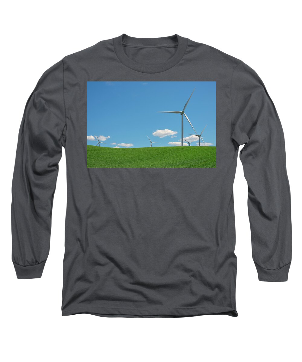 Palouse Long Sleeve T-Shirt featuring the photograph Harnessing Wind by Ryan Manuel