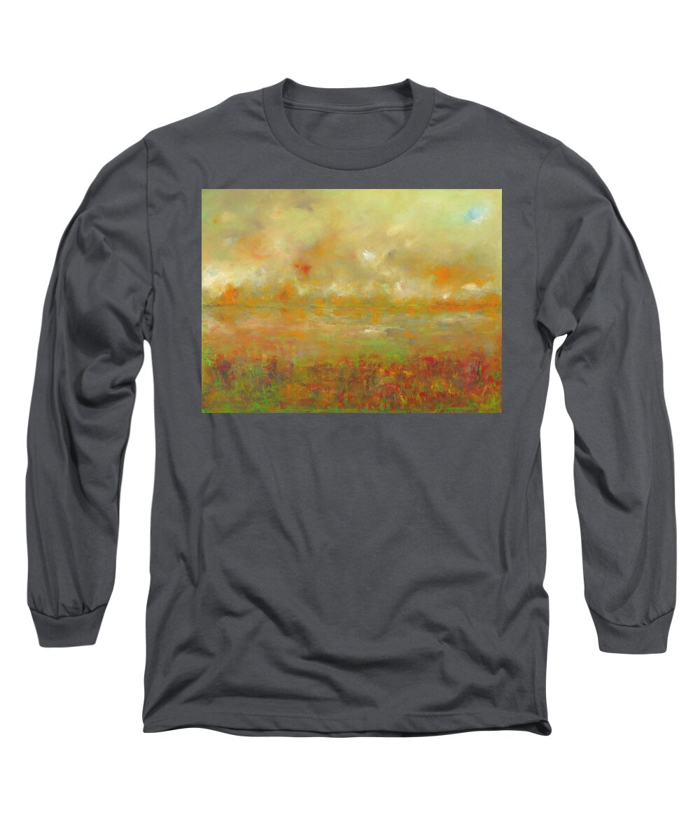 Bushfire Long Sleeve T-Shirt featuring the painting Hecatomb by Roger Clarke
