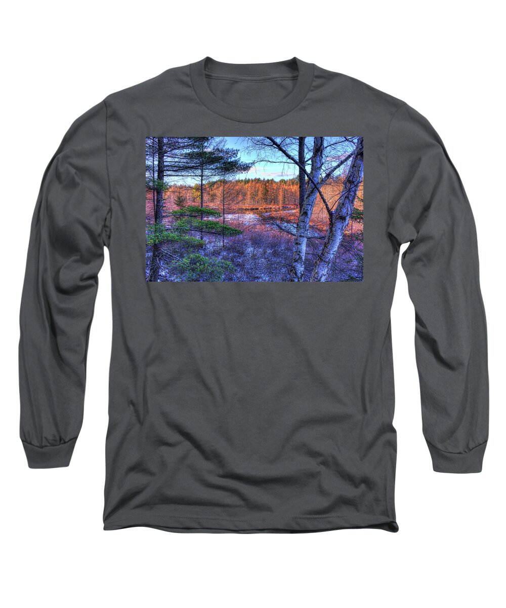 Eagle River Long Sleeve T-Shirt featuring the photograph Highlighted Tamaracks Along Boot Creek by Dale Kauzlaric