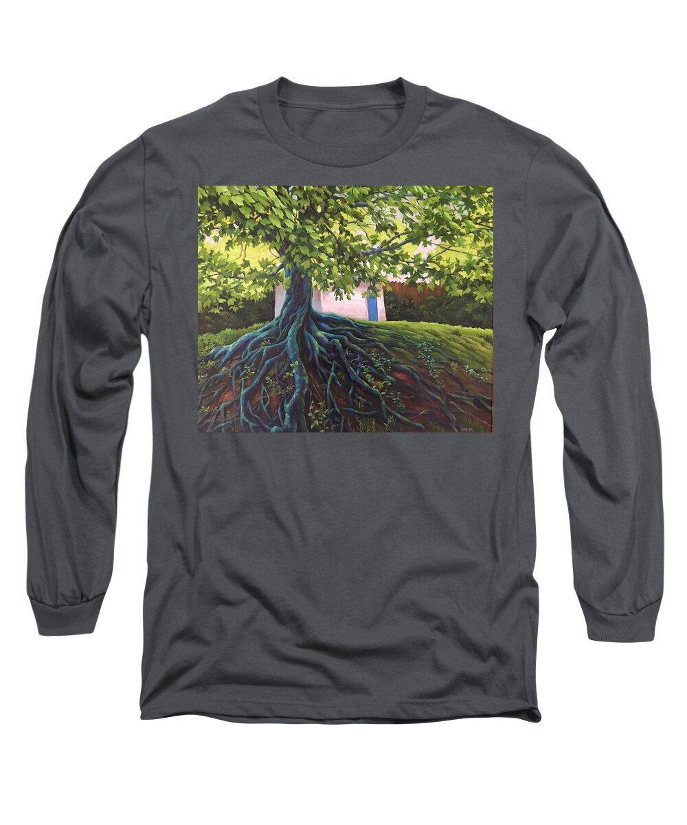 Tree Long Sleeve T-Shirt featuring the painting Hillcrest by Don Morgan