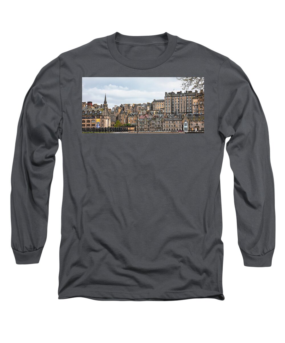 Scotland Long Sleeve T-Shirt featuring the photograph Hilly Skyline of Edinburgh by Lexa Harpell