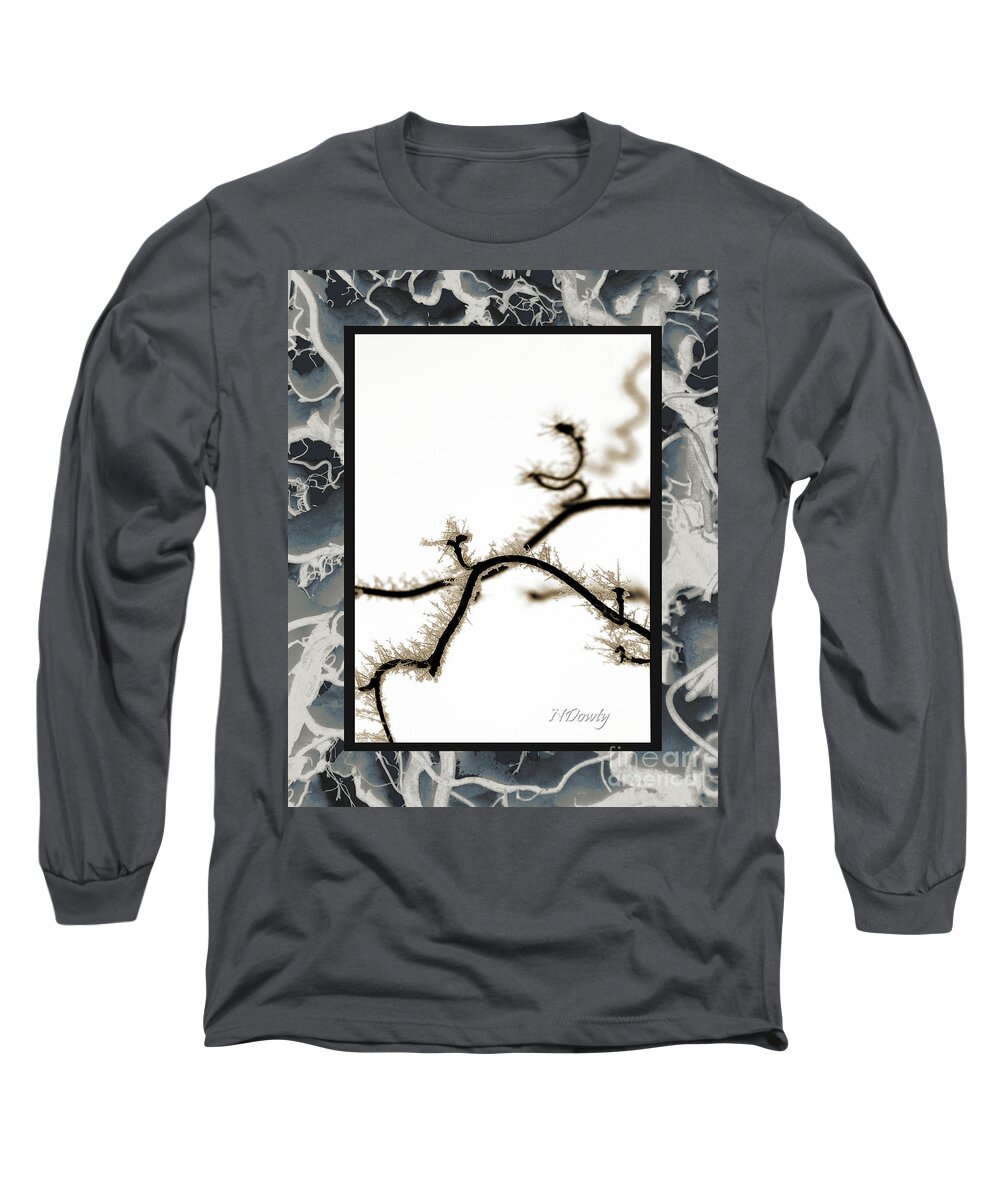 Hoar Frost On Mystic Tree Long Sleeve T-Shirt featuring the photograph Hoar Frost on Mystic Tree by Natalie Dowty