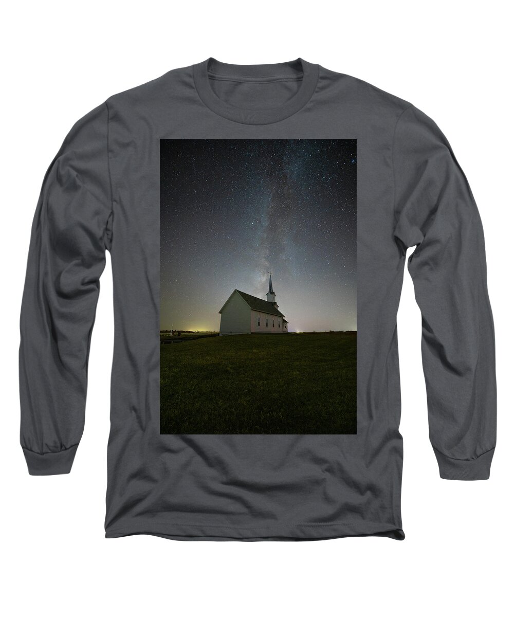 Milky Way Long Sleeve T-Shirt featuring the photograph Holy Night by Aaron J Groen