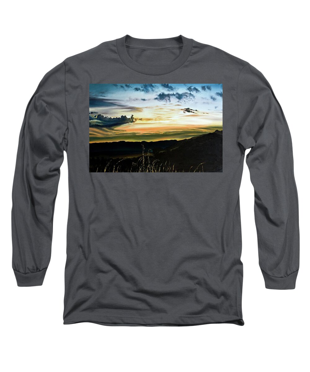 Skies Long Sleeve T-Shirt featuring the painting Horizon by Michelangelo Rossi