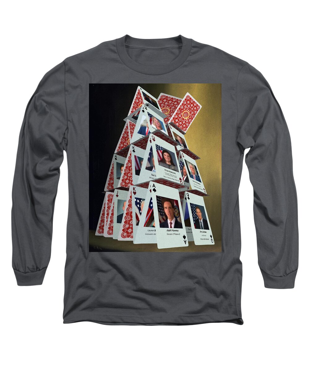  Long Sleeve T-Shirt featuring the digital art House of Cards by Jason Cardwell