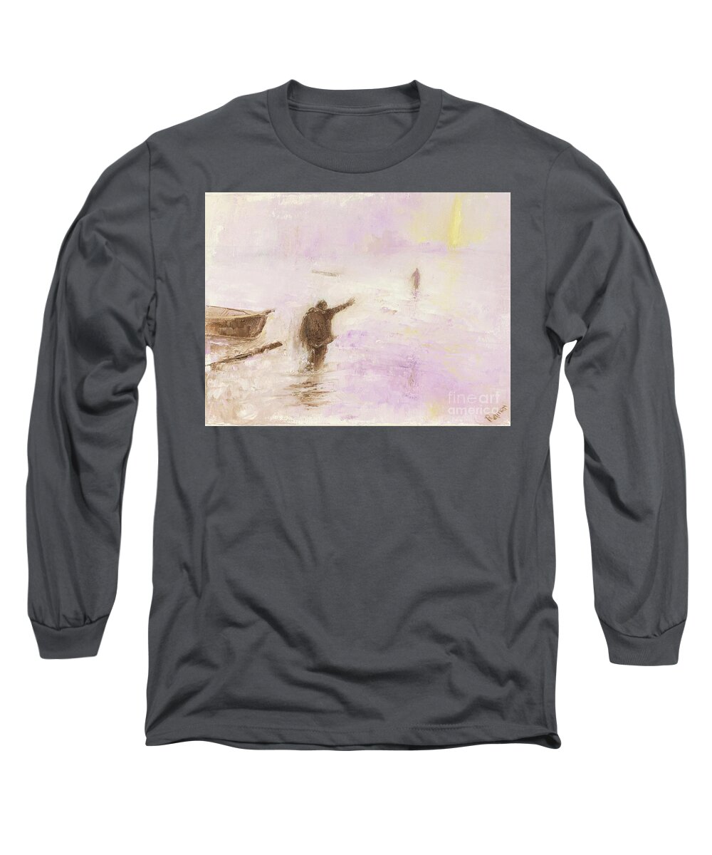 Palette Knife Long Sleeve T-Shirt featuring the painting I'll follow you by Art of Raman