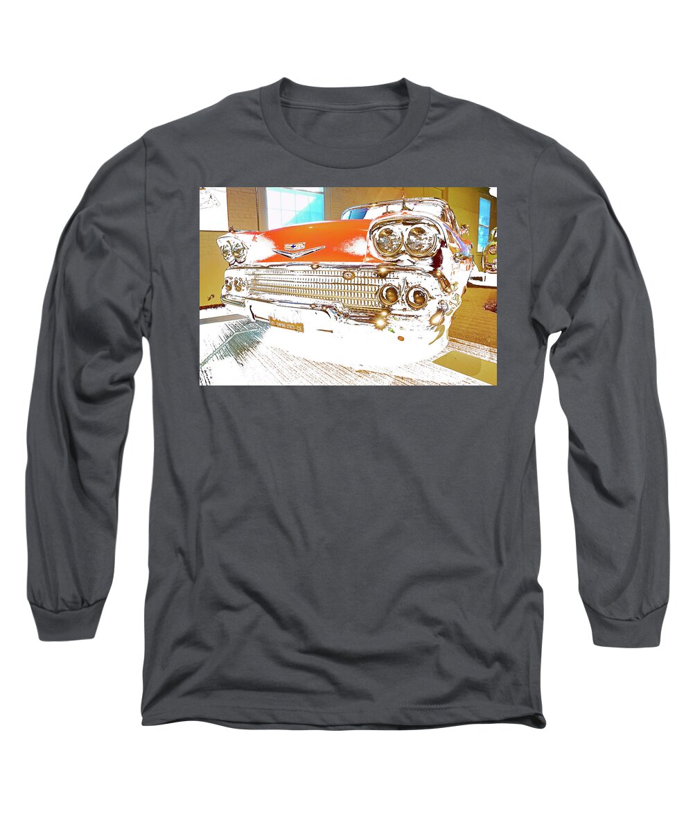 Automobiles Long Sleeve T-Shirt featuring the photograph Impala Nineteen Fifty Eight by John Schneider