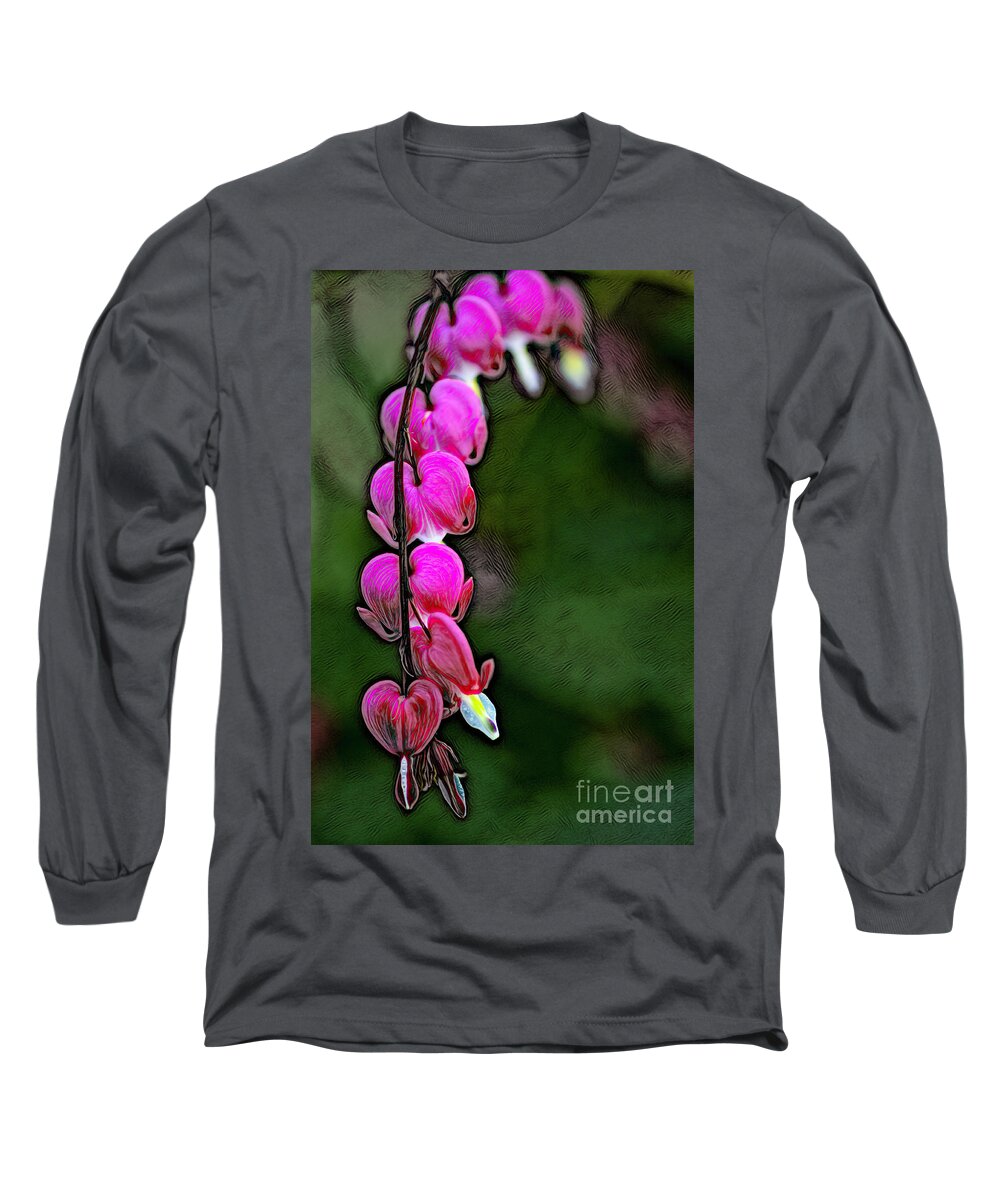Flowers Long Sleeve T-Shirt featuring the photograph Impressive Bleeding Hearts by Pamela Dunn-Parrish