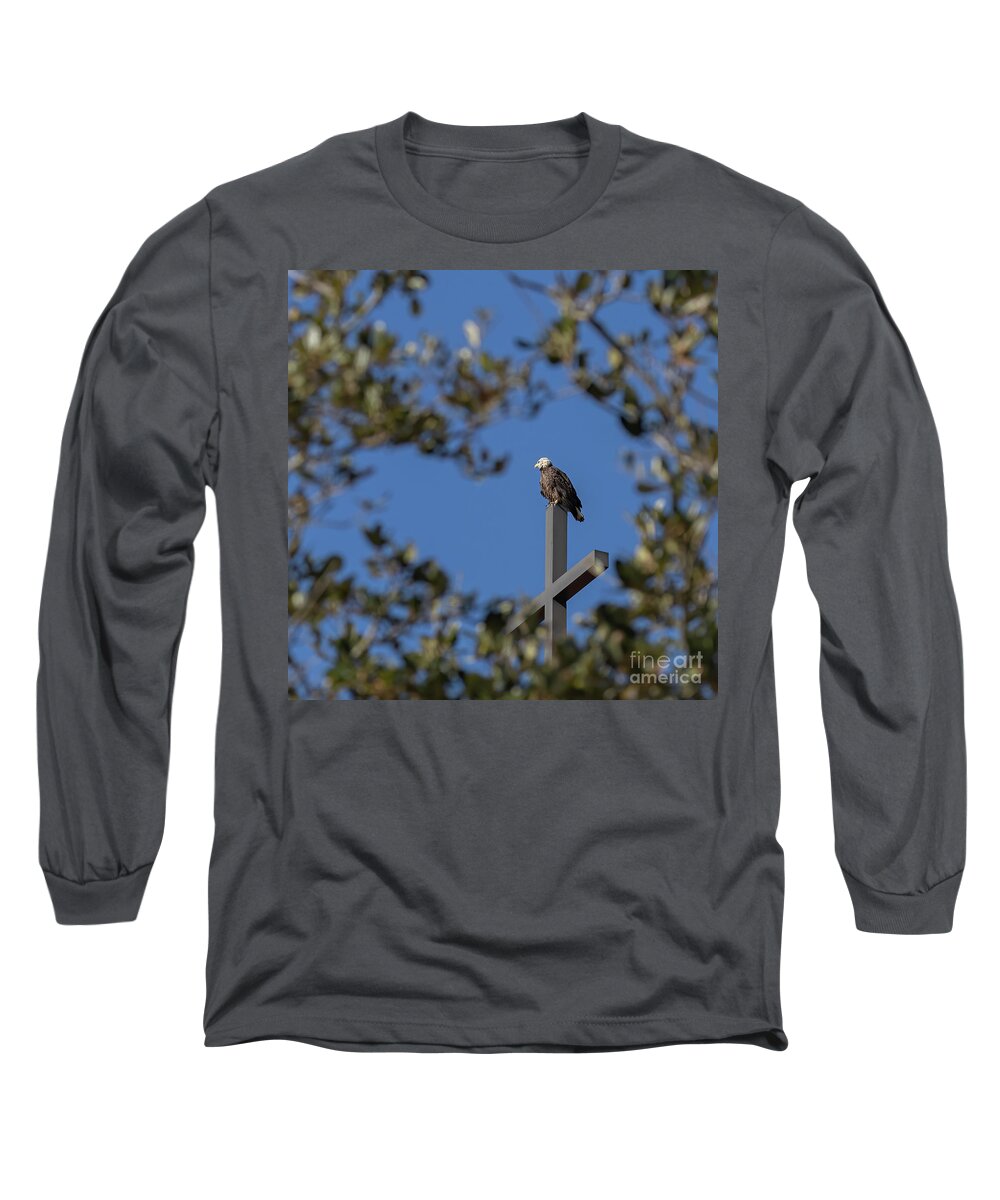 Eagle Long Sleeve T-Shirt featuring the photograph In God We Trust by JASawyer Imaging