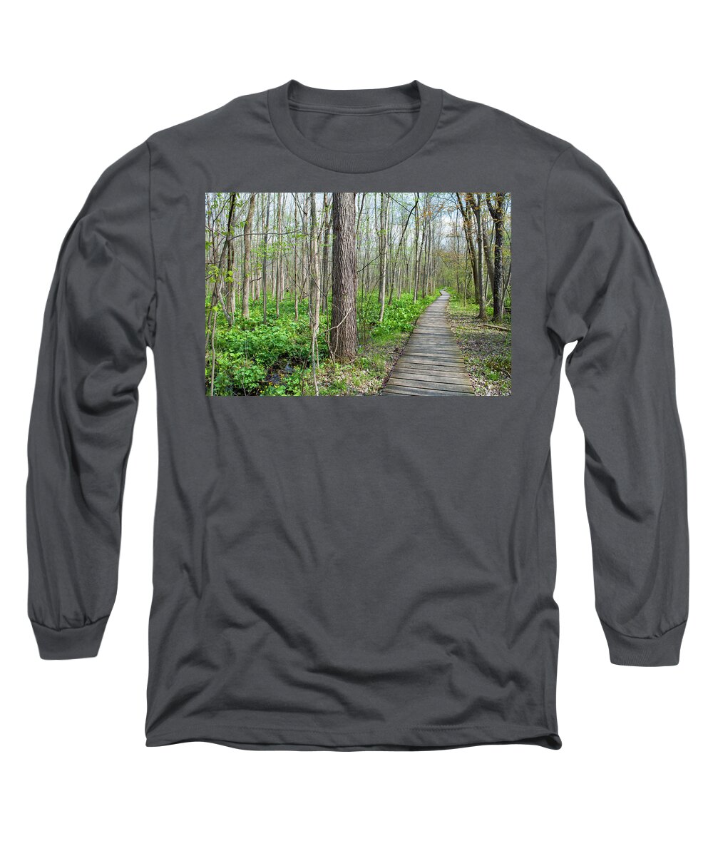 Indiana Dunes National Lakeshore Long Sleeve T-Shirt featuring the photograph Indiana Dunes Great Marsh Boardwalk by Kyle Hanson