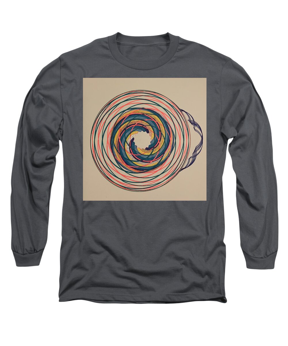Spirographia Long Sleeve T-Shirt featuring the drawing Inner Lens by Steve Sommers