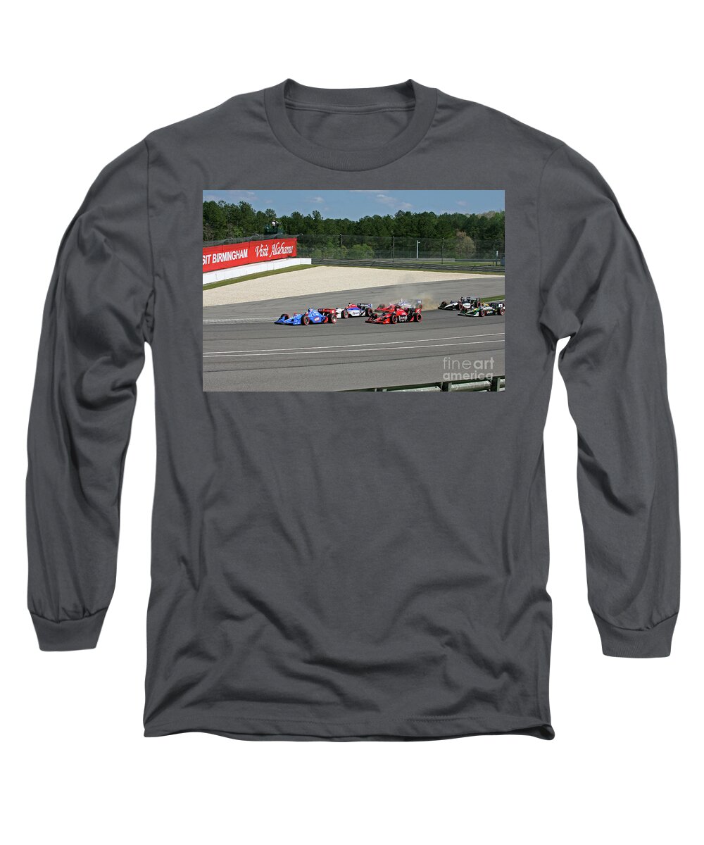 Indycar Long Sleeve T-Shirt featuring the photograph IRL Indycar Racing Barber Birmingham Alabama by Pete Klinger