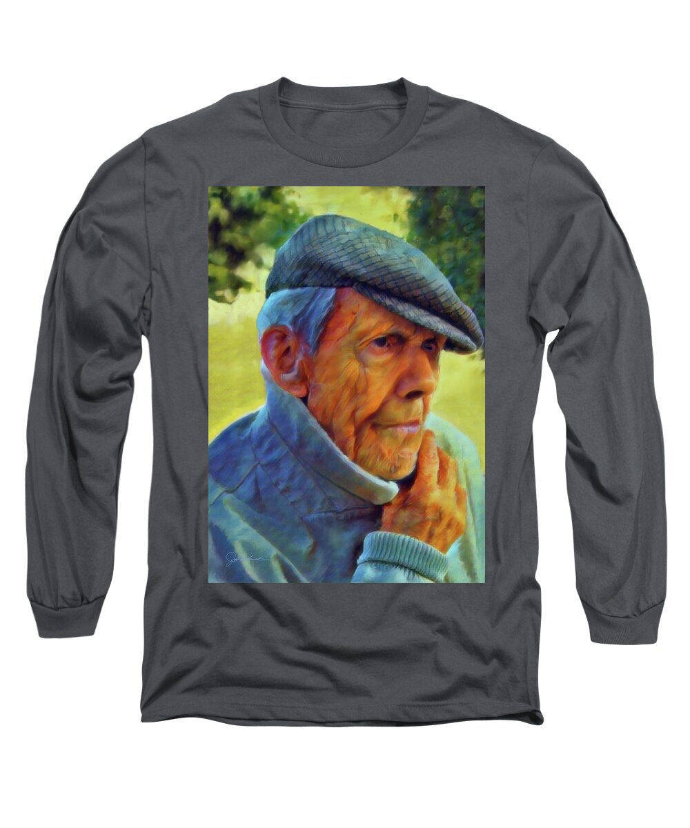 Traditions Long Sleeve T-Shirt featuring the painting Italian Elder by Joel Smith