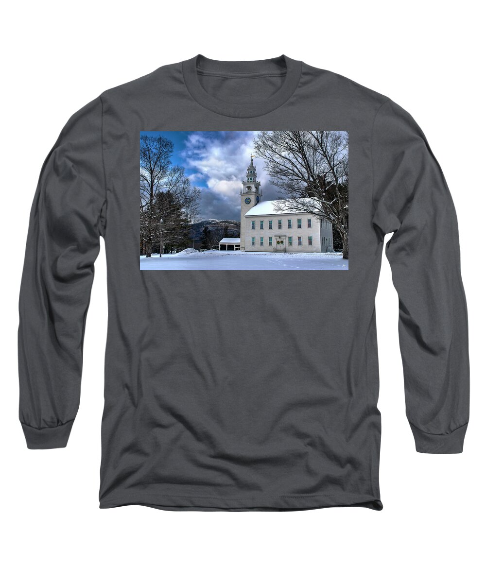 Jaffrey Long Sleeve T-Shirt featuring the photograph Jaffrey Meeting House by Wayne King