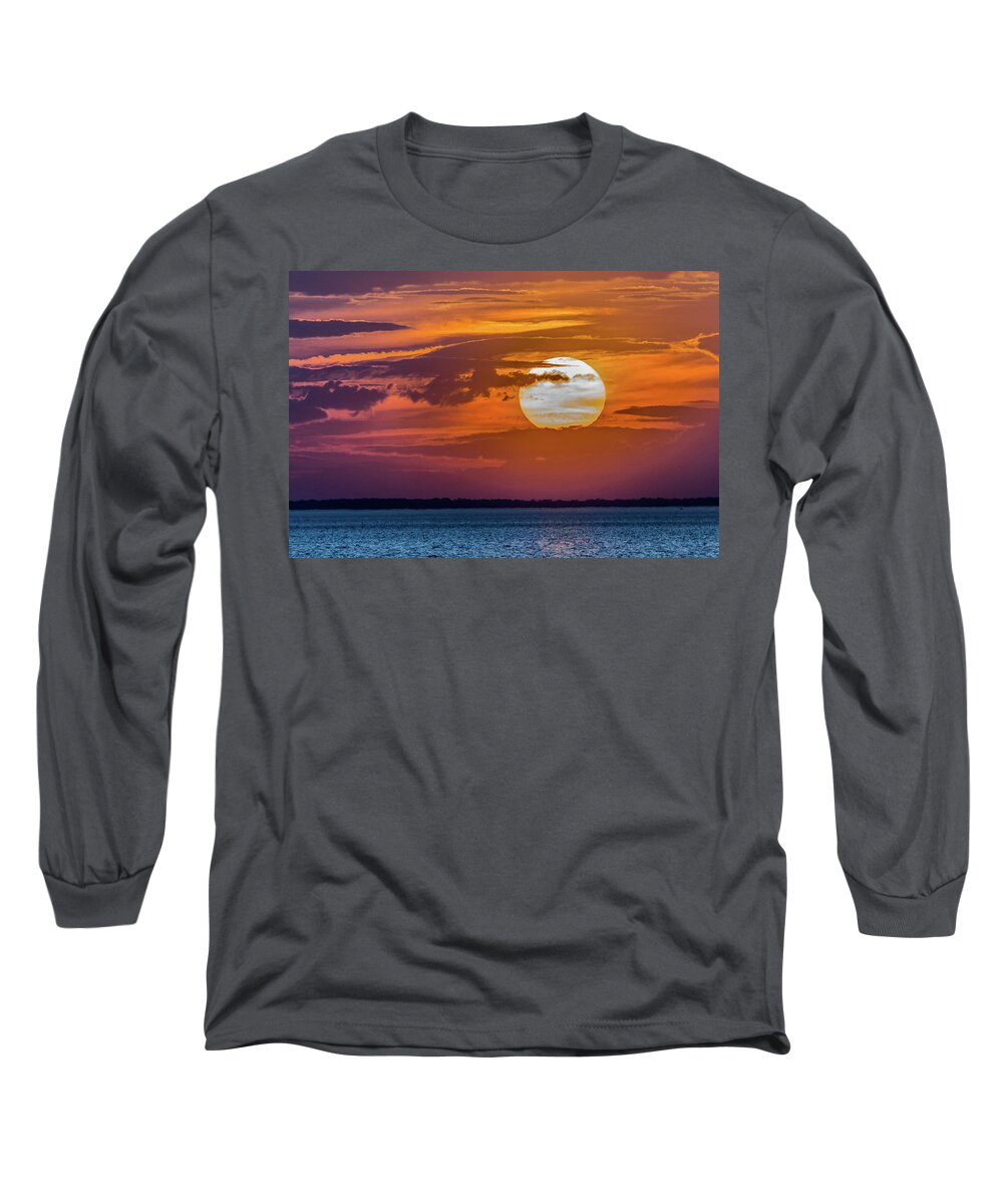 Sunset Long Sleeve T-Shirt featuring the photograph James River Sunset by Jerry Gammon