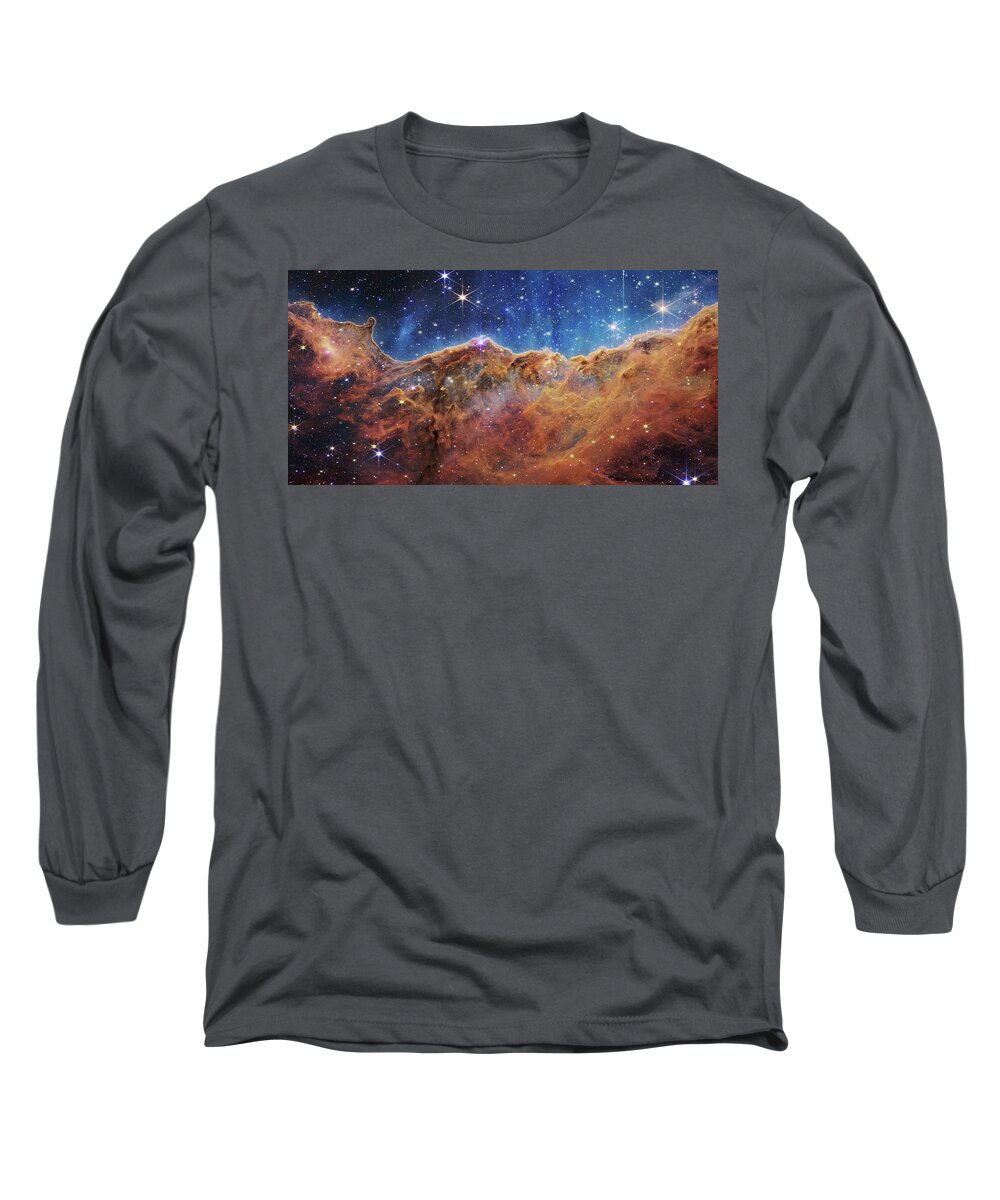 3scape Long Sleeve T-Shirt featuring the photograph James Webb Telescope The Cosmic Cliffs in Carina by Adam Romanowicz