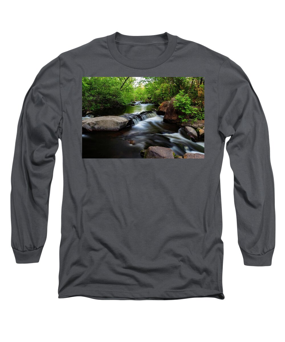River Long Sleeve T-Shirt featuring the photograph Jordan Falls by Neal Nealis