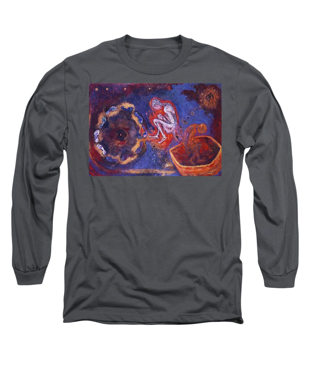 Journey Long Sleeve T-Shirt featuring the painting Journey of the Soul by Irene Vincent