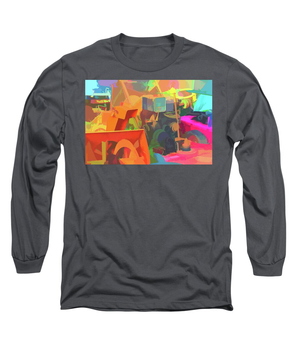 Old Machinery Long Sleeve T-Shirt featuring the digital art Junk Jumble by Steve Ladner