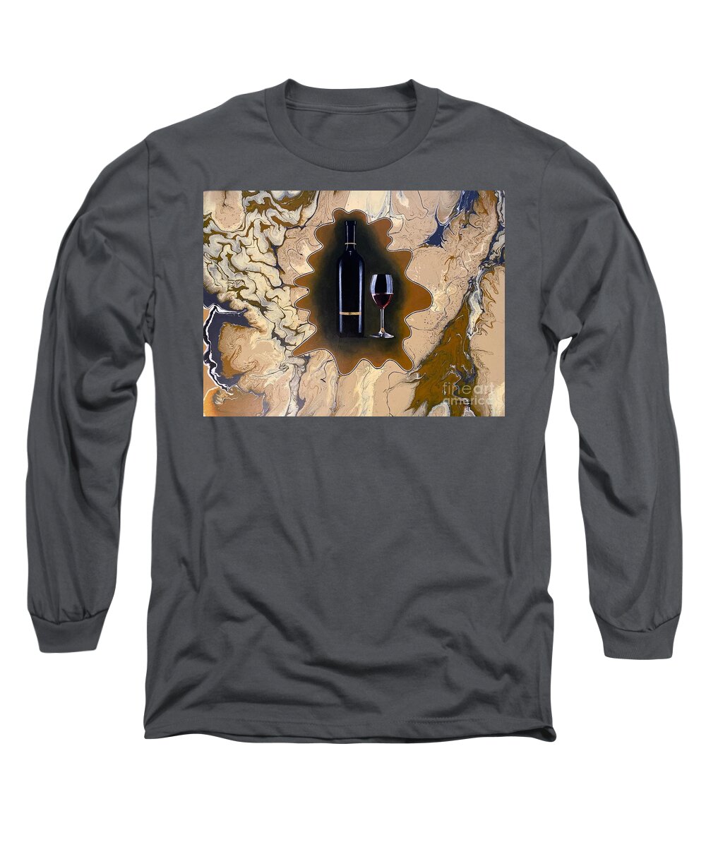 Abstract Long Sleeve T-Shirt featuring the painting Relax and Just Chill by Sonya Walker