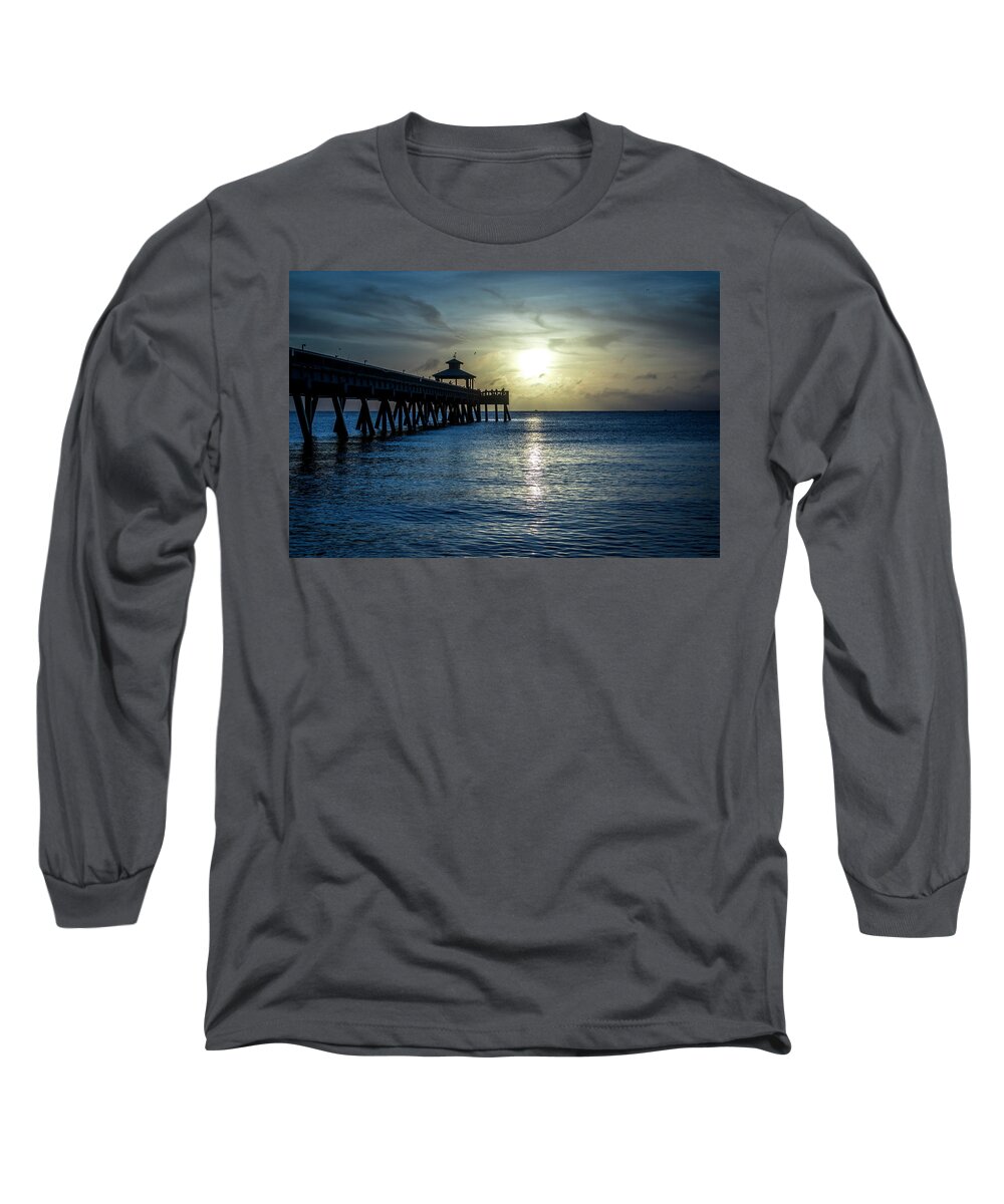 Deerfield Beach Long Sleeve T-Shirt featuring the photograph Just Sunrise by Blair Damson