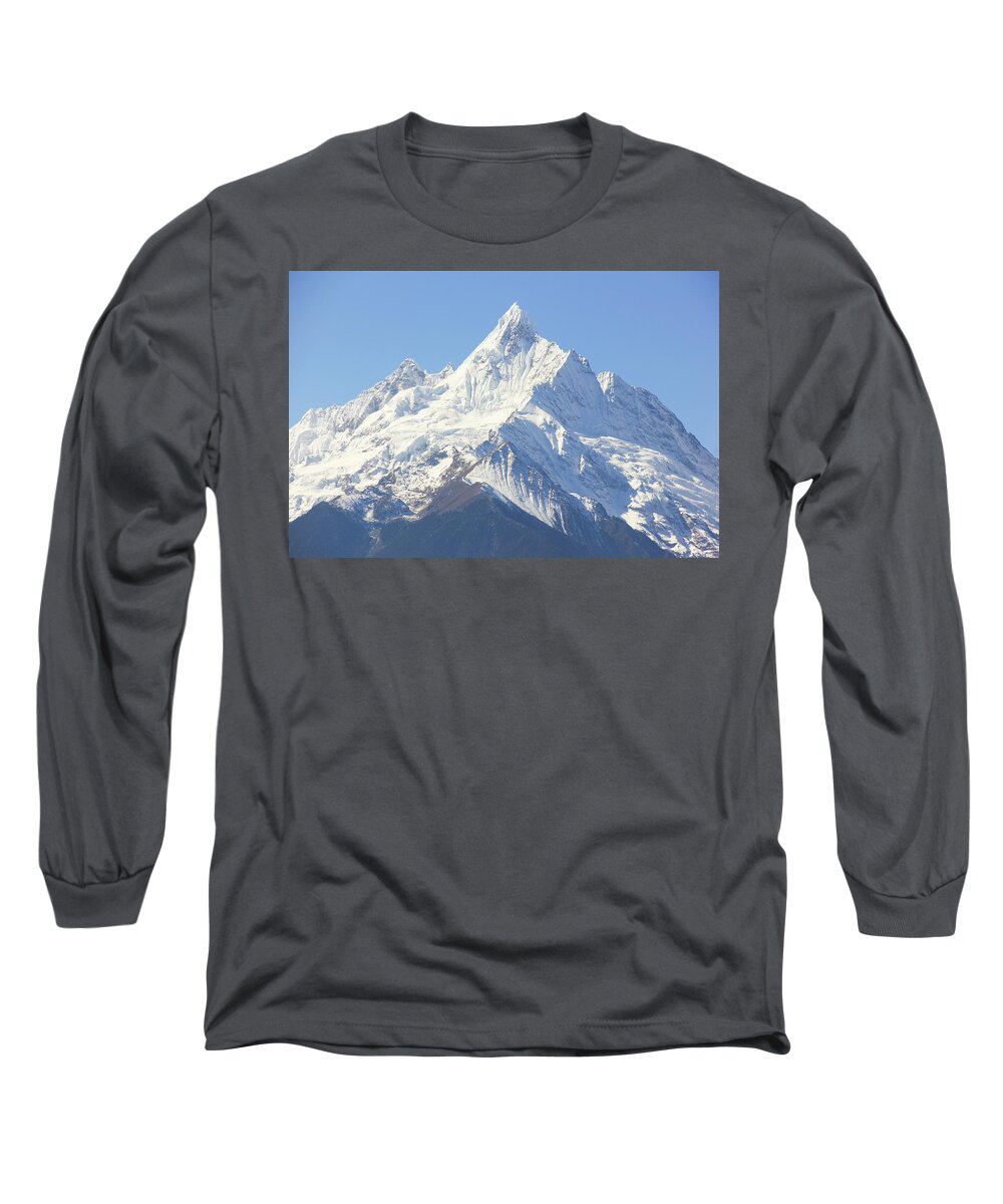 Kawagarbo Long Sleeve T-Shirt featuring the photograph Kawagarbo mountain by Josu Ozkaritz