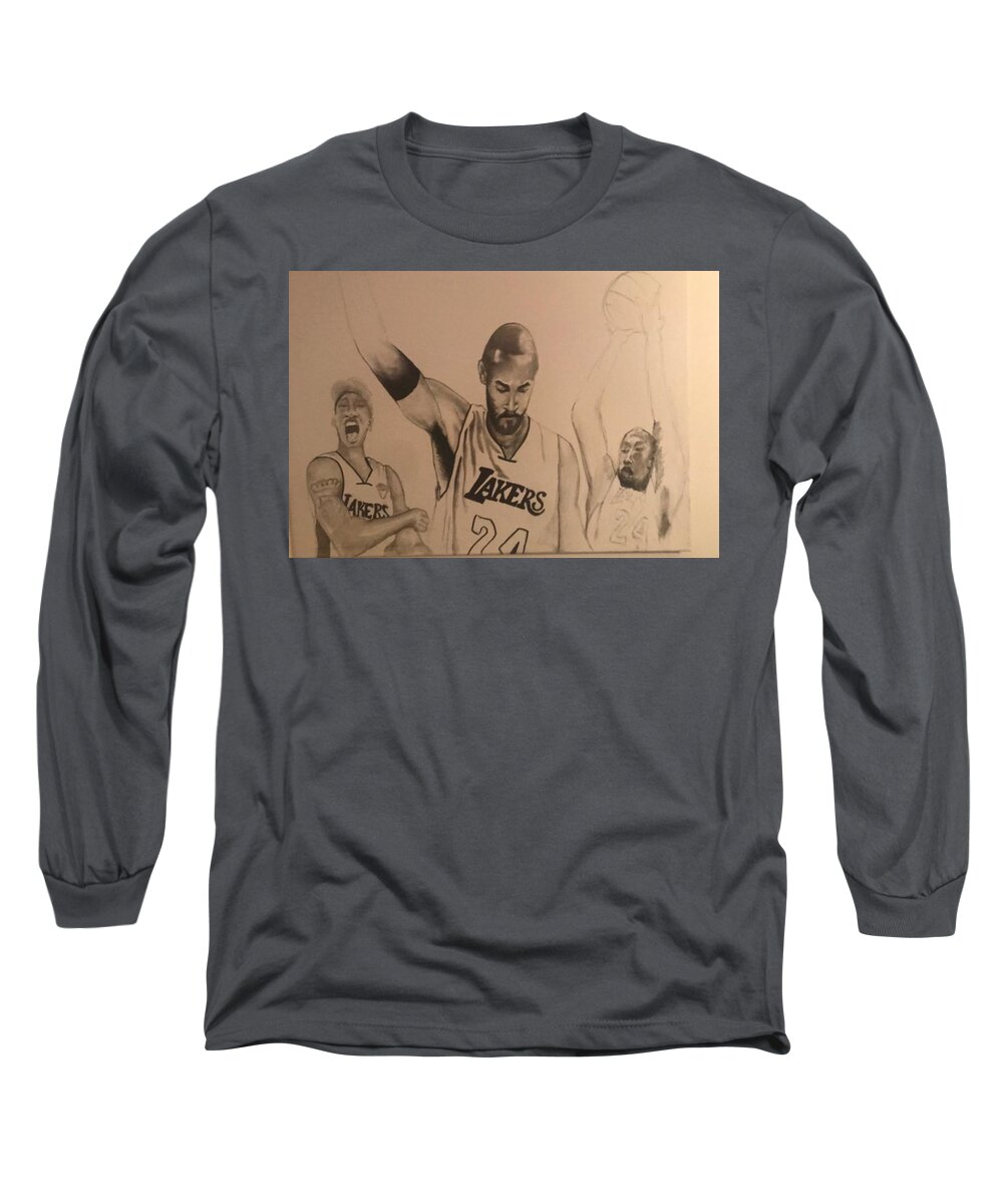  Long Sleeve T-Shirt featuring the drawing KB by Angie ONeal