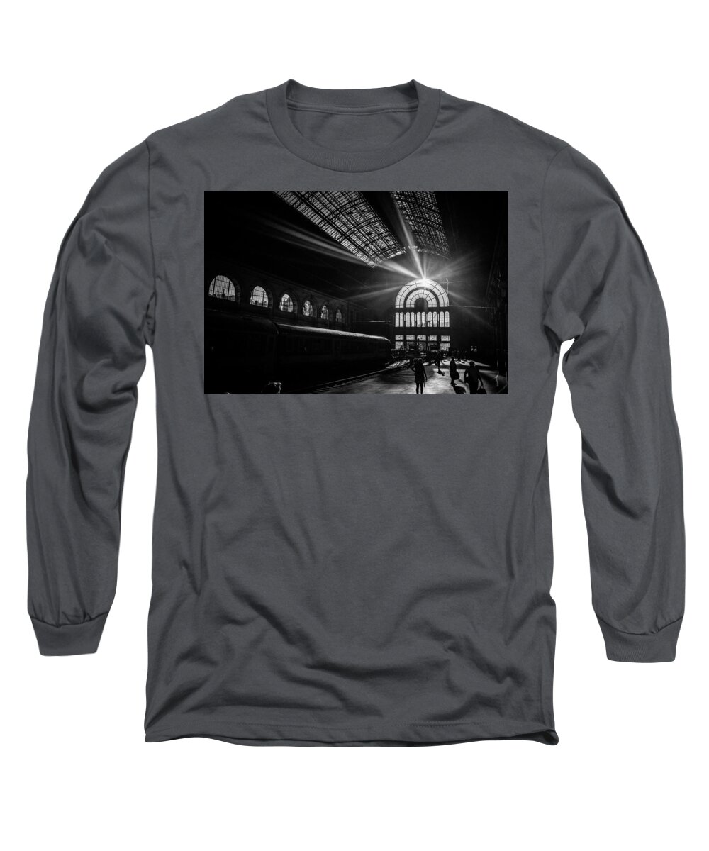 Budapest Long Sleeve T-Shirt featuring the photograph Keleti Train Station - Budapest, Hungary by Tito Slack