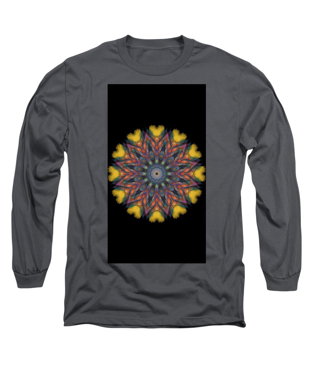 The Kosmic Kreation Mandala Is A Mandala Of Cosmic Energy Long Sleeve T-Shirt featuring the digital art Kosmic Kreation Mandala #2 by Michael Canteen