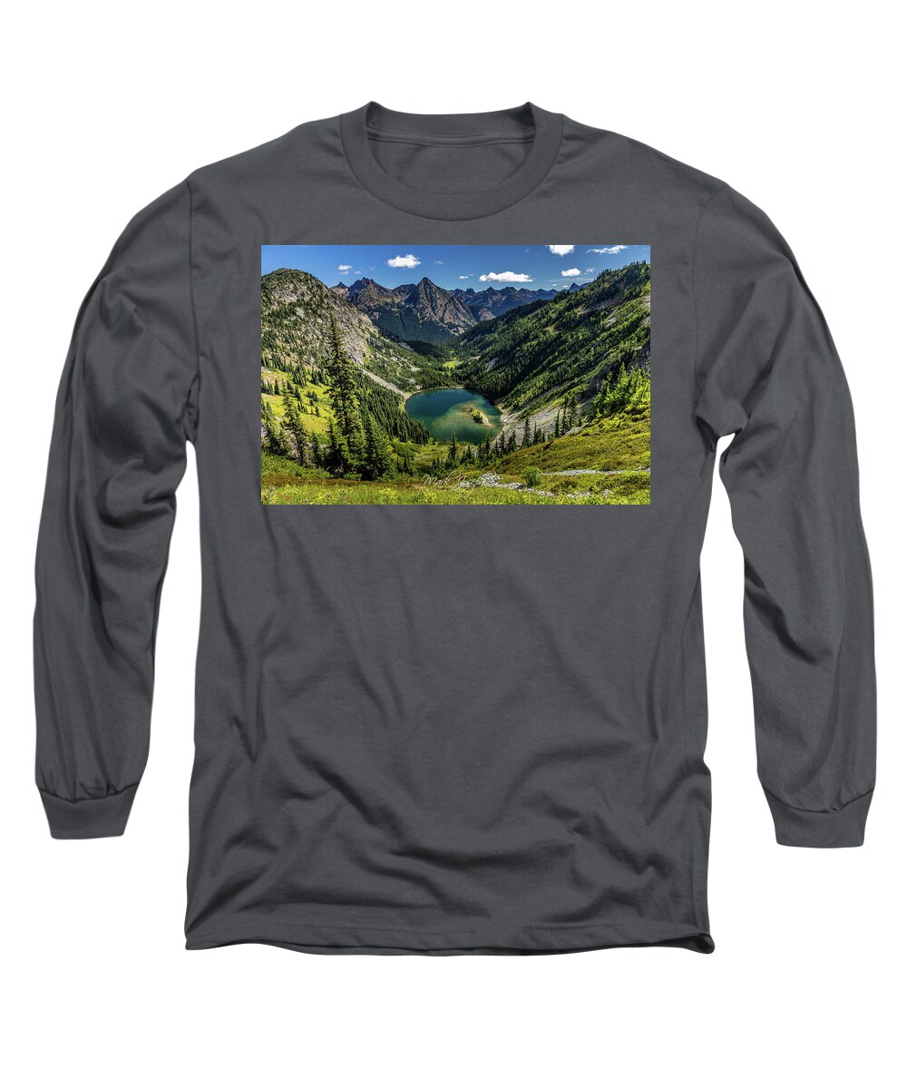 Cascade Mountains Long Sleeve T-Shirt featuring the photograph Lake Ann at Heather Maple Pass Loop by Mark Joseph