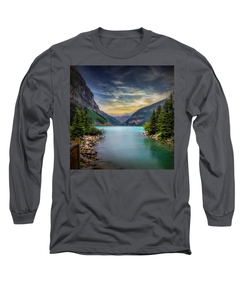 Landscape Long Sleeve T-Shirt featuring the photograph Lake Louise by Chris Boulton