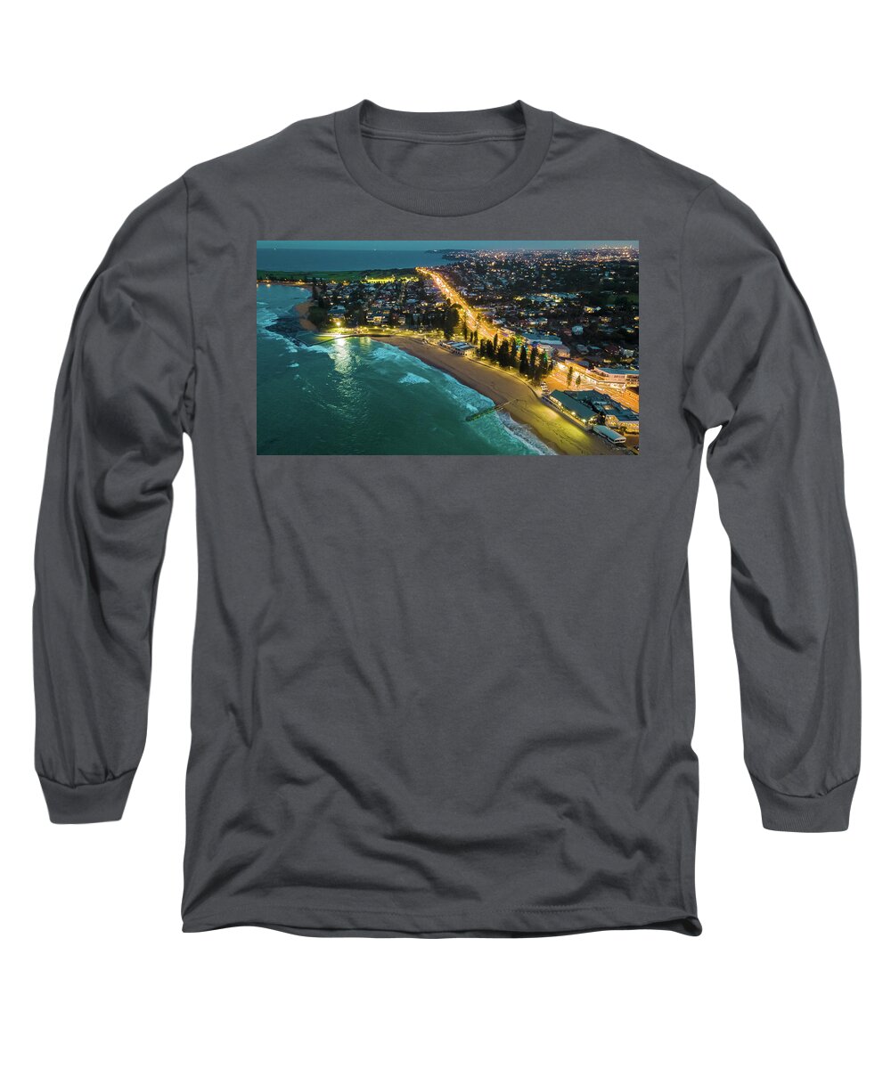 Road Long Sleeve T-Shirt featuring the photograph Last Light at Collaroy No 3 by Andre Petrov