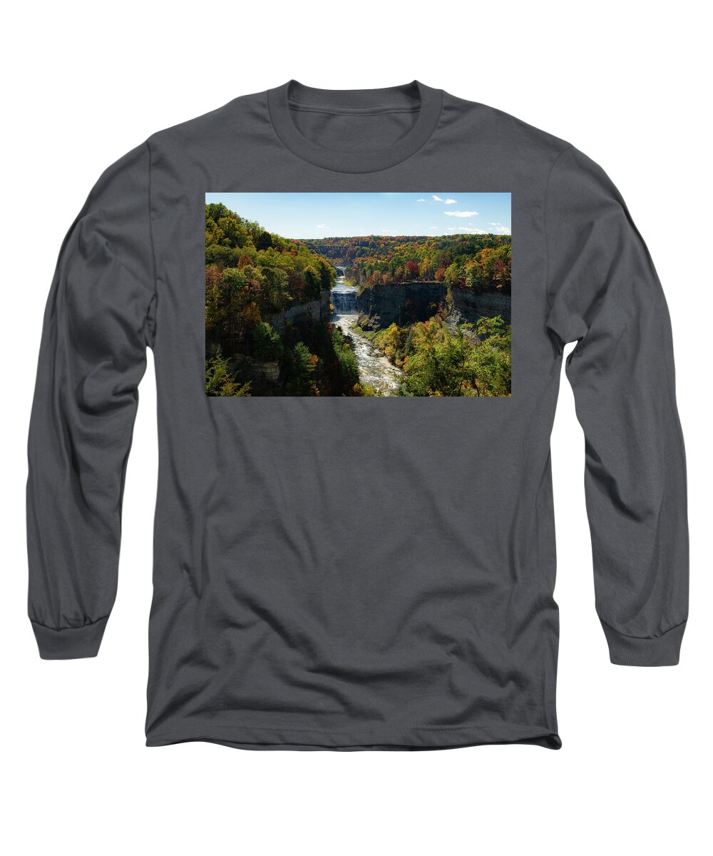 Nature Long Sleeve T-Shirt featuring the photograph Letchworth State Park by Nicole Lloyd